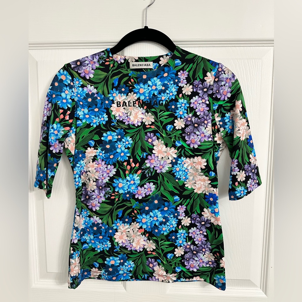 Balenciaga 2018 Floral Print Top